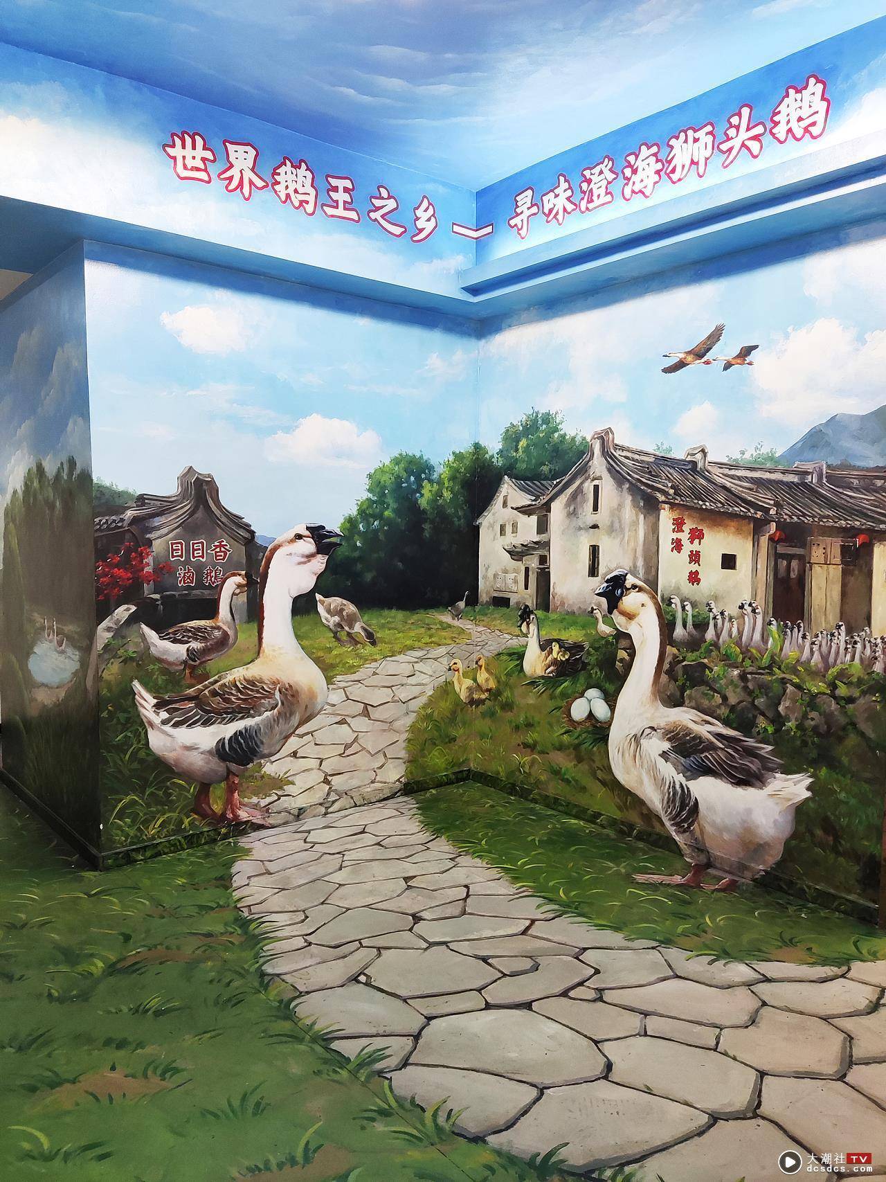 汕头3D墙绘日日香鹅肉总店 / 鹅场景墙绘 / 餐饮壁画